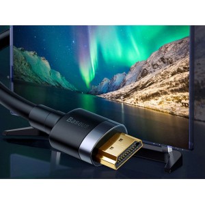 Baseus HDMI-HDMI 2.0 kabelis Baseus Cafule 4K FULL HD 3D 2M Melni pelēks