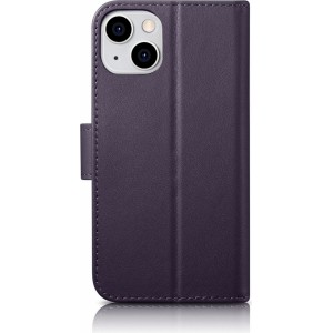 Icarer Wallet Case 2in1 Case iPhone 14 Leather Flip Cover Anti-RFID Dark Purple (WMI14220725-DP) (universal)