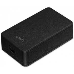 Uniq Ład. siec. Versa Slim  USB-C PD 18W + kabel USB-C na USB-C czarny/charcoal black (LITHOS Collective) (universal)