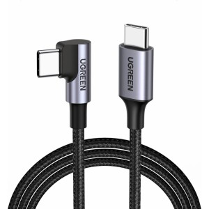 Ugreen US255 USB-C to Angled USB 2.0 CM/M Round Cable Aluminum Shell Nickel Plating 0.5m Gray Black (universal)