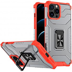 Hurtel Crystal Ring Case Kickstand Tough Rugged Cover for iPhone 13 Pro Max red (universal)