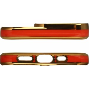 Hurtel Fashion Case for iPhone 13 Pro Gold Frame Gel Cover Red (universal)
