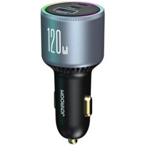 Joyroom JR-CCN07 car charger 120W 2xUSB-C USB-A + USB-C cable 100W - dark gray (universal)