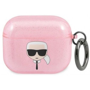 Karl Lagerfeld KLA3UKHGP AirPods 3 cover różowy/pink Glitter Karl`s Head (universal)