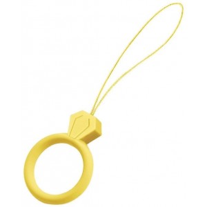 Hurtel Silicone lanyard for the phone diamond ring pendant for a finger yellow (universal)