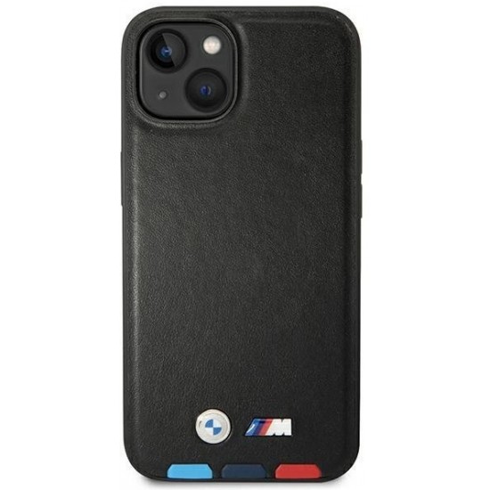 BMW Case BMW BMHCP14S22PTDK iPhone 14 6.1 "black / black Leather Stamp Tricolor (universal)