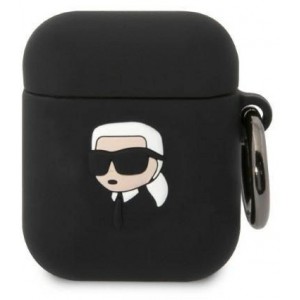 Karl Lagerfeld KLA2RUNIKK AirPods 1/2 cover black/black Silicone Karl Head 3D (universal)