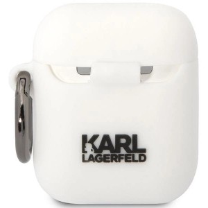 Karl Lagerfeld KLACA2SILKCW AirPods 1/2 cover white/white Silicone Karl & Choupette (universal)