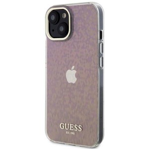 Guess GUHCP15SHDECMP iPhone 15 6.1" pink/pink hardcase IML Faceted Mirror Disco Iridescent (universal)