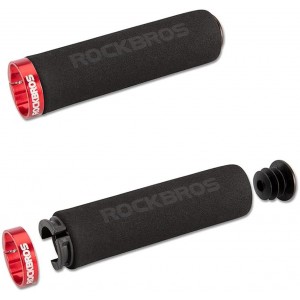 Rockbros BT1001BKRD sūkļa velosipēda rokturi - melni un sarkani (universāli)