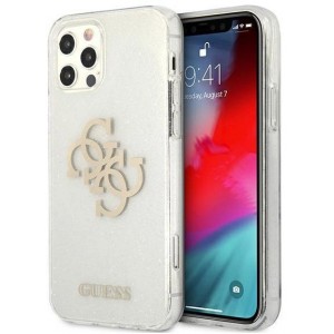 Guess GUHCP12LPCUGL4GTR iPhone 12 Pro Max 6.7" transparent hard case Glitter 4G Big Logo (universal)