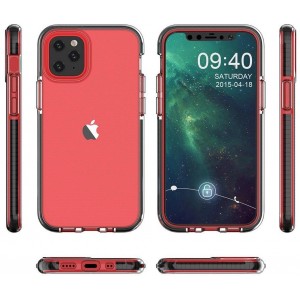 Hurtel Spring Case clear TPU gel protective cover with colorful frame for iPhone 13 mini mint (universal)