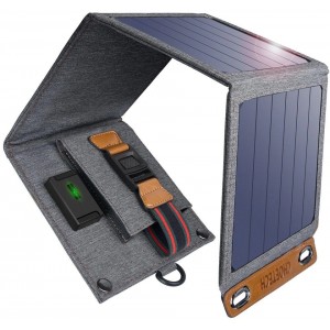 Choetech travel solar phone charger with USB 14W foldable gray (SC004) (universal)
