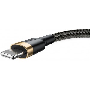 Baseus Cafule Cable durable nylon cable USB / Lightning QC3.0 1.5A 2M black-gold (CALKLF-CV1) (universal)