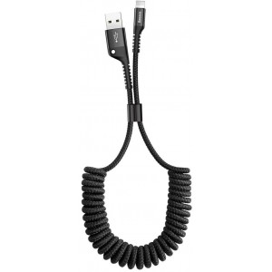 Baseus Fish Eye Spring Data Cable spring cable USB / Lightning 1M 2A black (CALSR-01) (universal)