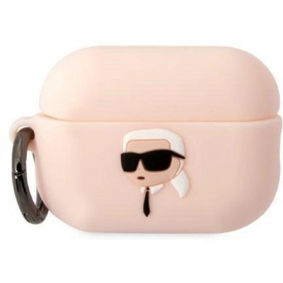 Karl Lagerfeld KLAP2RUNIKP AirPods Pro 2 cover pink/pink Silicone Karl Head 3D (universal)