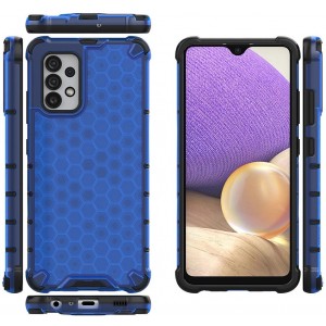 Hurtel Honeycomb case armored cover with a gel frame for Samsung Galaxy A03s (166.5) blue (universal)