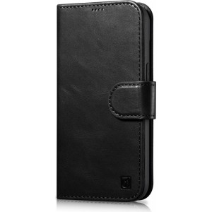 Icarer Oil Wax Wallet Case 2in1 Cover iPhone 14 Plus Anti-RFID Leather Flip Case Black (WMI14220723-BK) (universal)