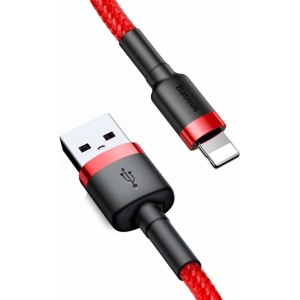 Baseus Cafule Cable durable nylon cord USB / Lightning QC3.0 2A 3M red (CALKLF-R09) (universal)