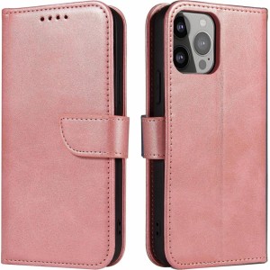 Hurtel Magnet Case for Samsung A55 with flap and wallet - pink (universal)