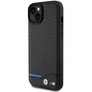 BMW Leather Carbon case for iPhone 15 Plus - black (universal)