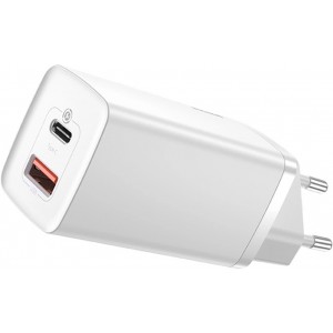 Baseus GaN2 Lite fast charger 65W USB / USB Type C Quick Charge 3.0 Power Delivery (gallium nitride) white (CCGAN2L-B02) (universal)
