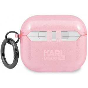 Karl Lagerfeld KLA3UKHGP AirPods 3 cover różowy/pink Glitter Karl`s Head (universal)