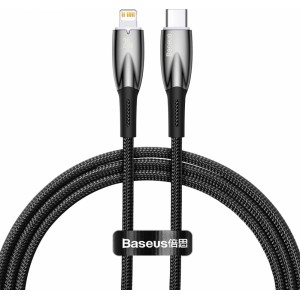 Baseus Glimmer Series fast charging cable USB-C - Lightning 480Mb/s PD 20W 1m black (universal)