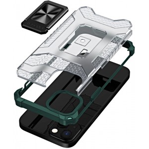 Hurtel Crystal Ring Case Kickstand Tough Rugged Cover for iPhone 13 mini green (universal)