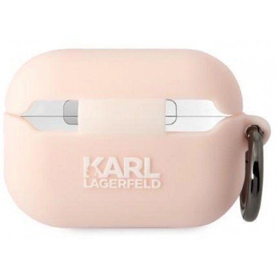 Karl Lagerfeld KLAP2RUNIKP AirPods Pro 2 cover pink/pink Silicone Karl Head 3D (universal)