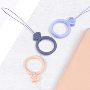 Hurtel Silicone lanyard for the phone diamond ring pendant for a finger yellow (universal)