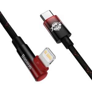 Baseus MVP 2 Elbow Right Angle Power Delivery Cable with Side USB Type C / Lightning 1m 20W Red (CAVP000220) (universal)