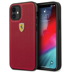 Ferrari FESPEHCP12SRE iPhone 12 mini 5.4" red/red hardcase On Track Perforated (universal)