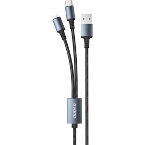 Dudao 2in1 USB cable for charging USB-A - USB-C / Lightning 6A 1.2m black (TGL2) (universal)