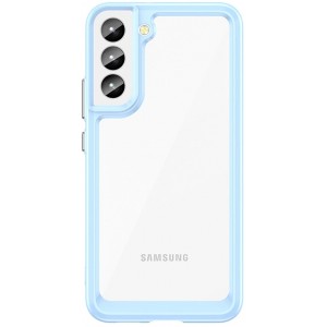 Hurtel Outer Space Case Cover for Samsung Galaxy S22 + (S22 Plus) Hard Cover with Gel Frame Blue (universal)