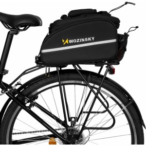 Wozinsky roomy bike carrier bag 35L (rain cover included) black (WBB19BK) (universal)
