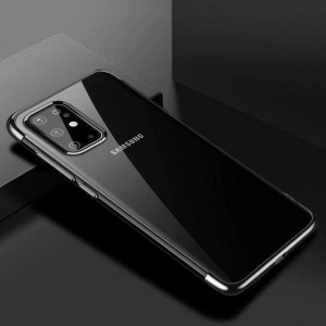 Hurtel Clear Color Case Gel TPU Electroplating frame Cover for Samsung Galaxy A72 4G black (universal)