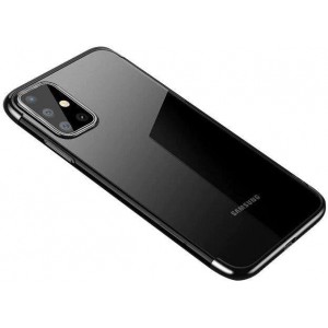 Hurtel Clear Color Case Gel TPU Electroplating frame Cover for Samsung Galaxy A72 4G black (universal)