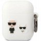 Karl Lagerfeld KLACA2SILKCW AirPods 1/2 cover white/white Silicone Karl & Choupette (universal)