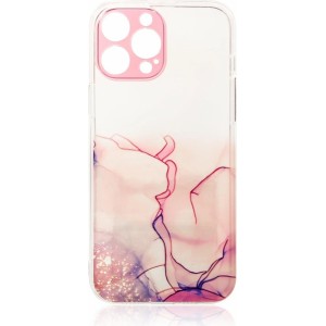 Hurtel Marble Case for iPhone 12 Pro Gel Cover Marble Pink (universal)