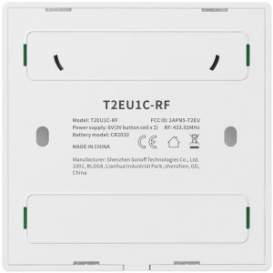 Sonoff T2EU2C-RF Three Channel Touch Light Switch Wi-Fi Button 433MHz Wireless RF Remote white (M0802030010) (universal)