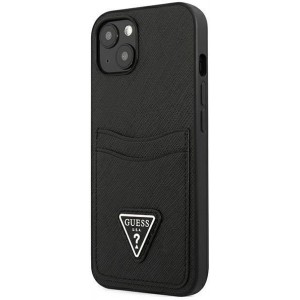 Guess GUHCP13SPSATPK iPhone 13 mini 5,4 "black / black hardcase SaffianoTriangle Logo Cardslot (universal)