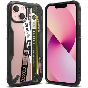 Ringke Fusion X Design durable PC Case with TPU Bumper for iPhone 13 mini black (Ticket band) (FXD540E43) (universal)