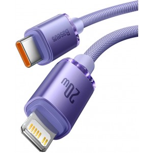 Baseus Crystal Shine Series cable USB cable for fast charging and data transfer USB Type C - Lightning 20W 2m purple (CAJY000305) (universal)