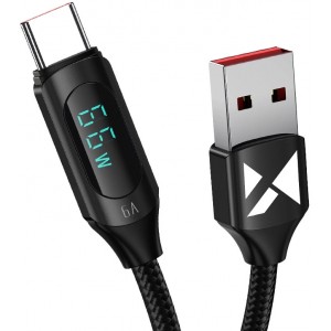 Wozinsky WUACC2 USB A - USB C Cable with Display 66W 6A 2m - Black (universal)