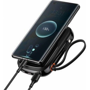 Baseus Qpow Digital Display power bank with fast charging 20000mAh 20W QC/PD/SCP/FCP with built-in Lightning cable black (universal)