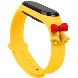 Hurtel Strap Xmas Wristband for Xiaomi Mi Band 6 / Mi Band 5 Christmas Silicone Strap Bracelet Yellow (bells) (universal)