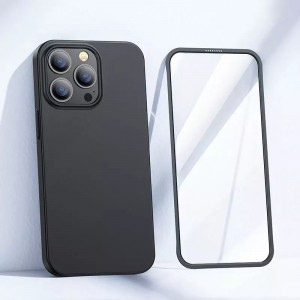 Joyroom 360 Full Case Cover for iPhone 13 Pro Back and Front Housing Tempered Glass black (JR-BP935 black)