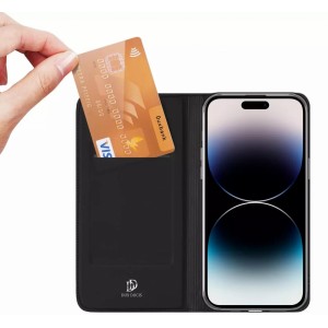 Dux Ducis Skin Pro iPhone 15 Pro Max case with flap and wallet - black