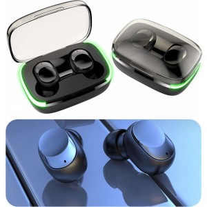 Alogy TWS Earphones BT 5.3 HiFi Stereo Bluetooth Wireless Headphones with PowerBank Case Black